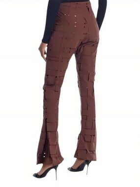 A.W.A.K.E. MODE Brown Architectural Slit Hem Pants EU 46 US 12 NWT